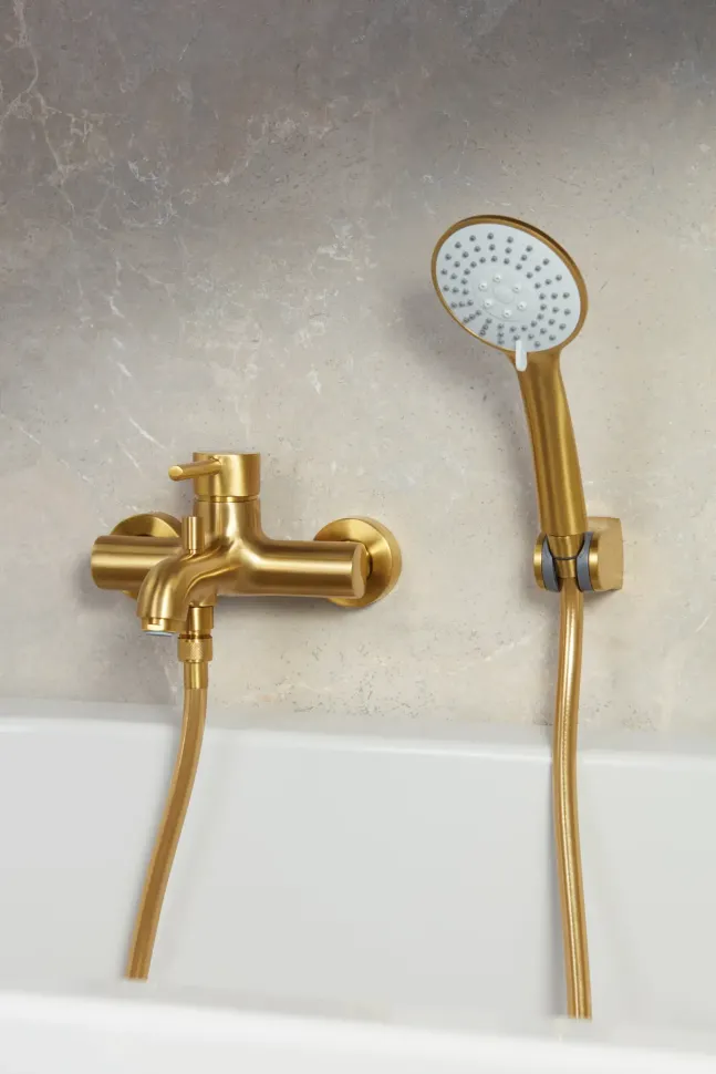 Точковий душ (лійка) KFA ARMATURA MOZA BRUSHED GOLD 841-220-31 золото — Photo 1
