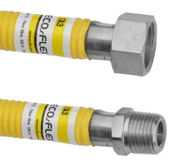 Шланг Eco-Flex для ГАЗУ жовтий 1/2"х1/2"вн./вн. - 0,3м, GS1FF30