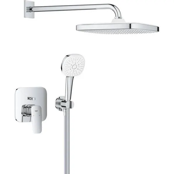 GROHE Змішувач CUBEO набір для ванни/душу 2 положення(верхній душ, змішувач, душовий набір), БЕЗ SmartBox (1053360000)
