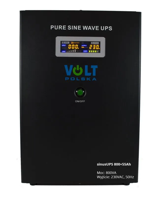 Перетворювач (інвертор) напруги з АКБ VOLT POLSKA SinusUPS-800+55Ah (500W) (3SR800WA55)