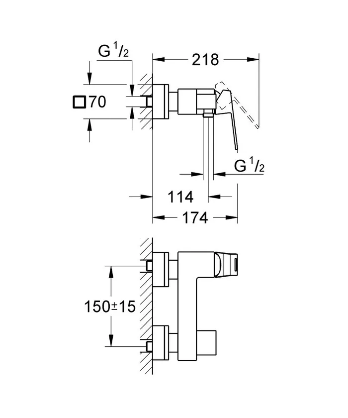 Змішувач для душу Grohe Eurocube (23145000) — Photo 1