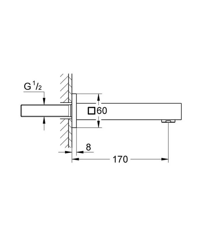 Вилив для ванни 170мм Grohe Eurocube (13303000) — Photo 1