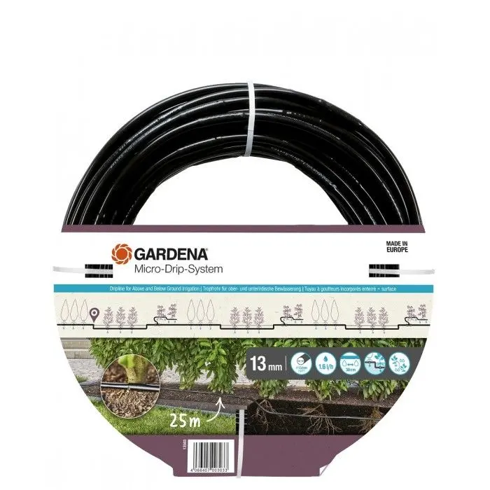 Шланг крапельного поливу Gardena Micro-Drip-System для рядного поливу 25 м, 1.6 л/год (13503-20)