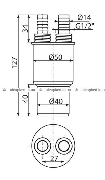Перехідна муфта Alca Drain AKS6 — Photo 1
