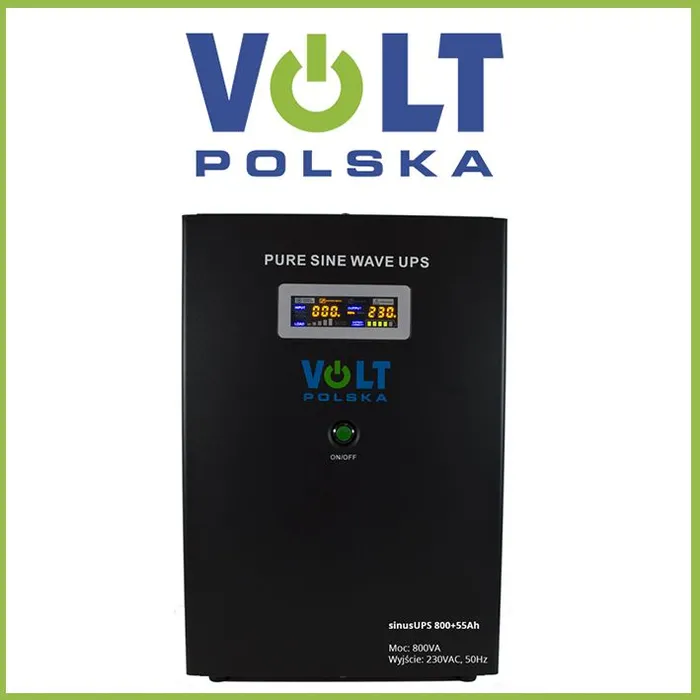 Перетворювач (інвертор) напруги з АКБ VOLT POLSKA SinusUPS-800+55Ah (500W) (3SR800WA55) — Photo 2