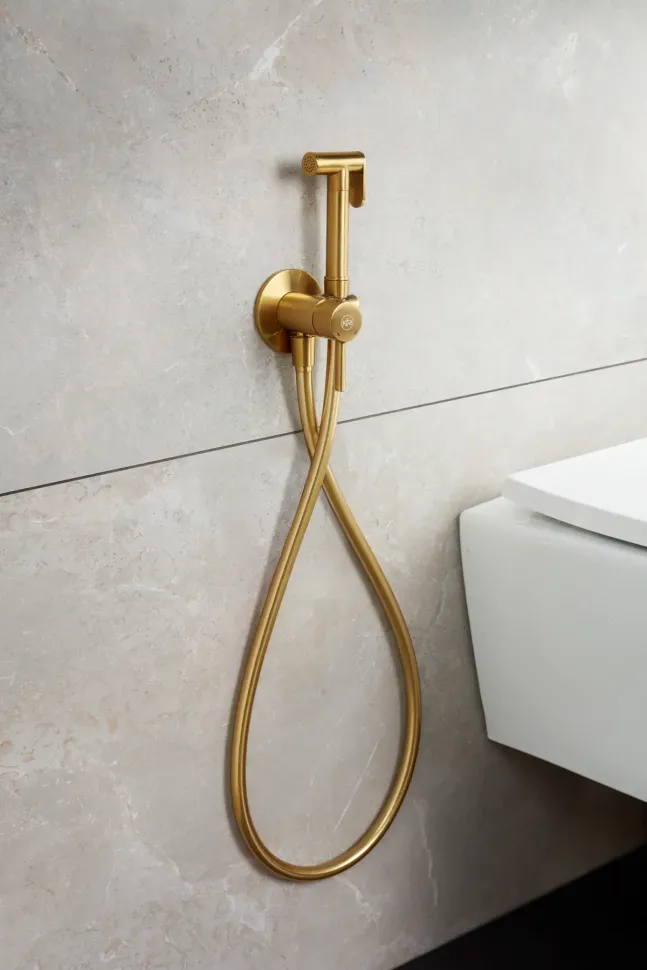 Змішувач для біде (гігієнічний душ) KFA ARMATURA MOZA BRUSHED GOLD 5039-512-31 прихований монтаж — Photo 1