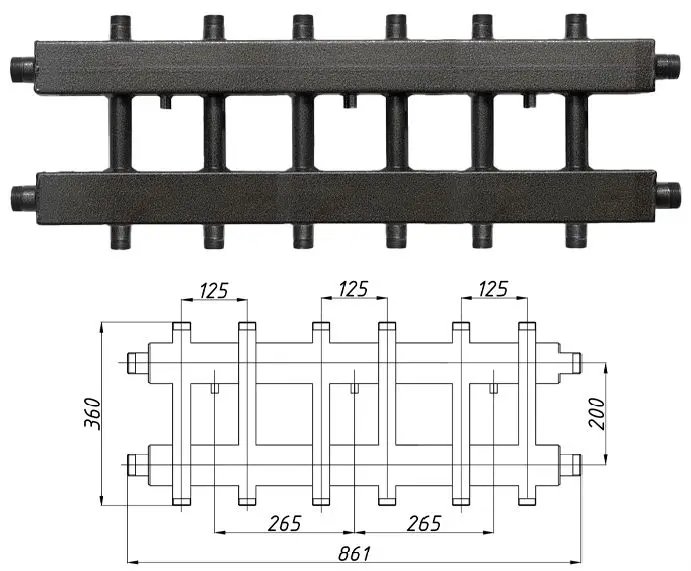 Колектор TERMOJET K62BH125 (200) без ізоляції.