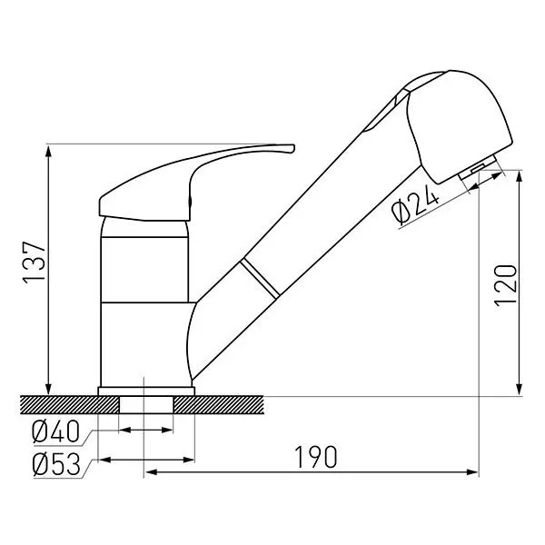 Змішувач для миття з лійкою, що витягується, на 2 режими Ferro Vasto BVA8 — Photo 1