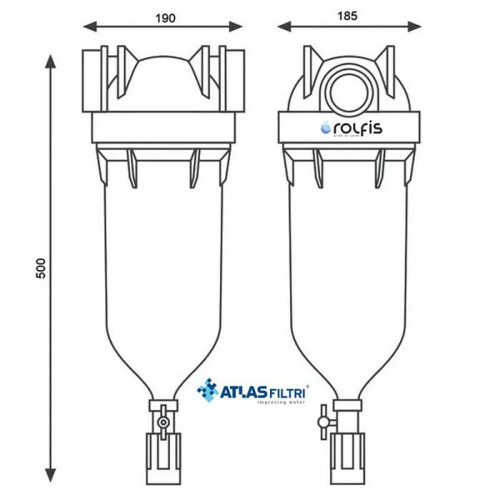 Фільтр самопромивний Atlas Filtri HYDRA BIG Ø11/2" + картридж RLH 90 mcr (RA6310013) — Photo 1