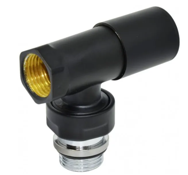 Кран радіаторний CARLO POLETTI Compact 1/2" кутовий чорний (V150310EE9005O) — Photo 1