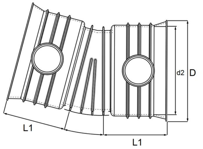 Коліно каналізаційне зовнішнє Magnaplast MAGNACOR MCB 200x90° (83130) — Photo 1