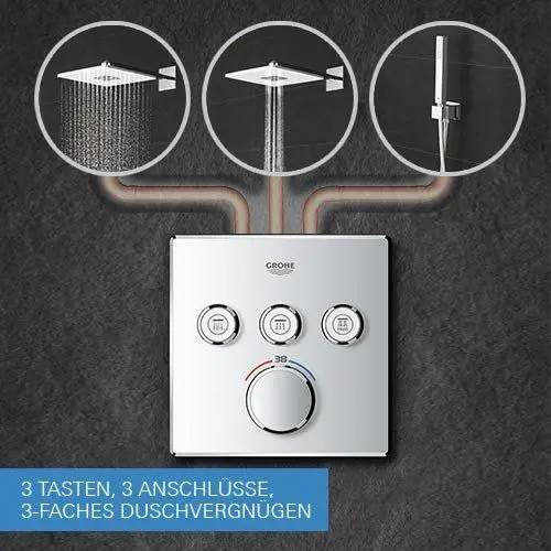 Термостат для вбудованого монтажу на 3 виходи Grohe Grohtherm SmartControl (29126000) — Photo 3