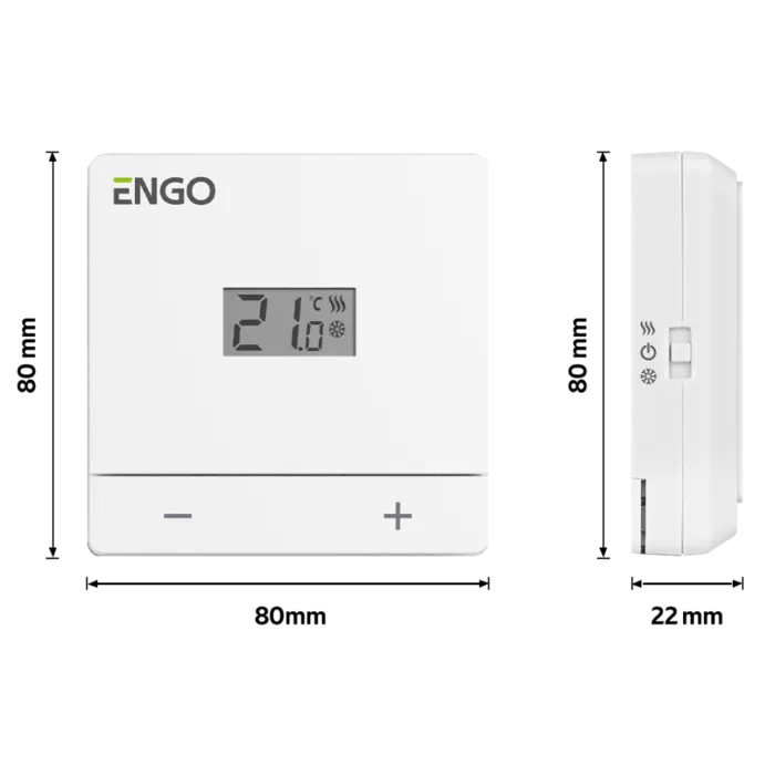 ENGO Кімнатний термостат добовий, 2хААА, білий (EASY-BATW) 932332984 — Photo 1