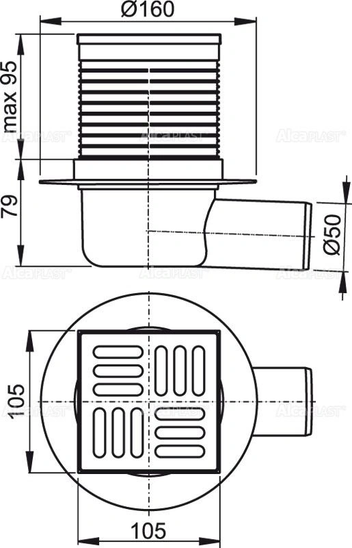 Зливний трап Alca Drain APV31 (сухий затвор) — Photo 1