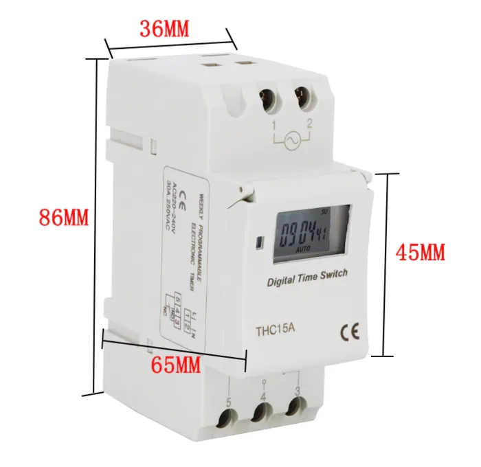 Таймер цифровий тижневий на DIN-рейку DTS 220V/16A (сухий контакт NC/COM/NO) — Photo 3
