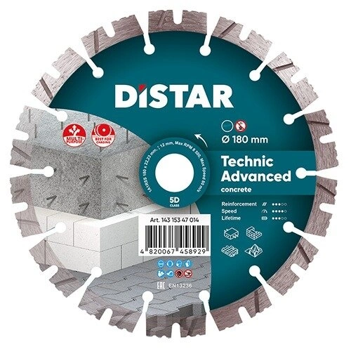 DISTAR Круг алмазний вiдрiзний 1A1RSS 180 Technic Advanced (14315347014)