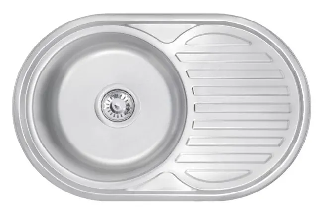 Мийка кухонна нержавіюча сталь Lidz Satin 7750 77х50см (ліва)