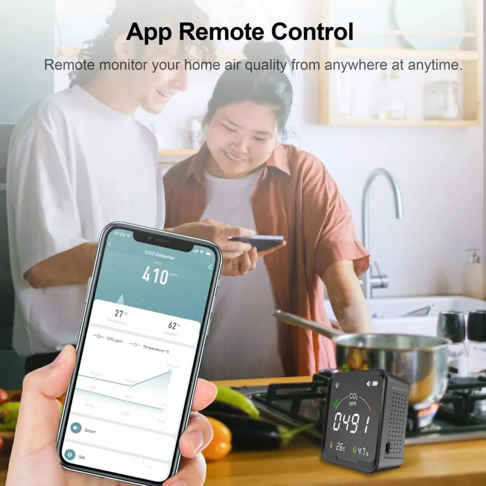 Аналізатор якості повітря SmartAir TUYA WiFi (CO2, Температура, Вологість) — Photo 5