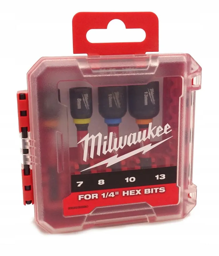 Milwaukee Набір магнітних головок 1/4" Hex (7-8-10-13мм) (4шт.) (4932492445) — Photo 1