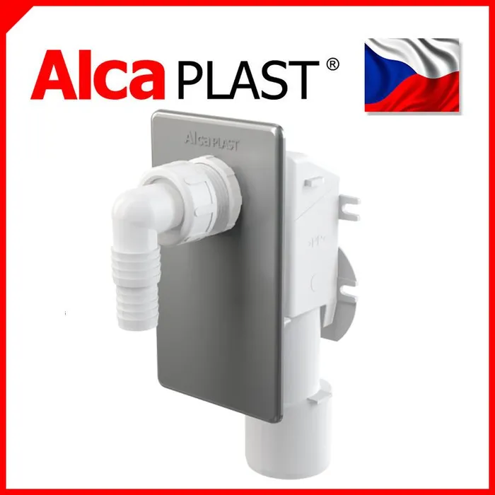Сифон для пральної машини під штукатурку хромований Alca Drain APS3 — Photo 2