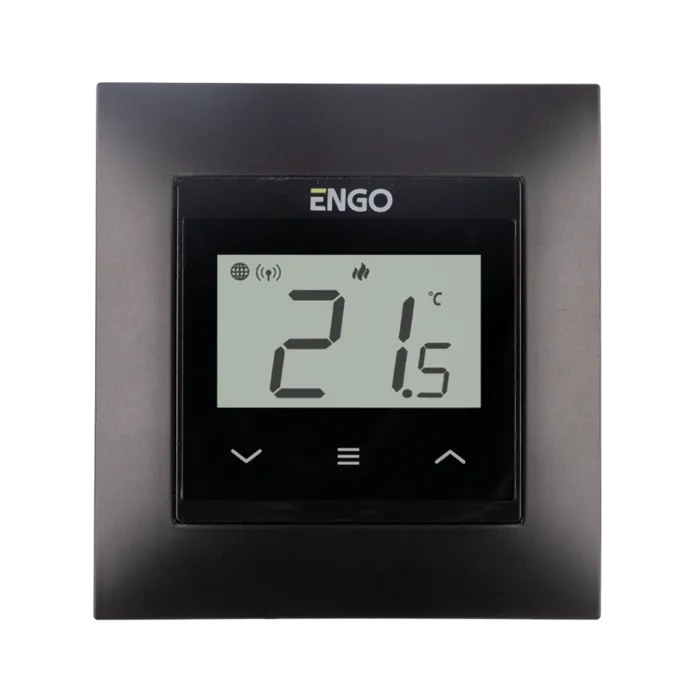 ENGO Кімнатний термостат з WIFI, 230В, монтаж під рамку 55x55, чорний (E55-B) — Photo 1